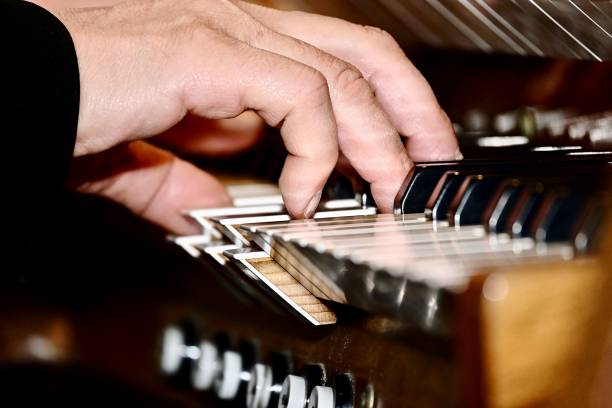 istock Closeup of a man's hand playing piano 1452217092
