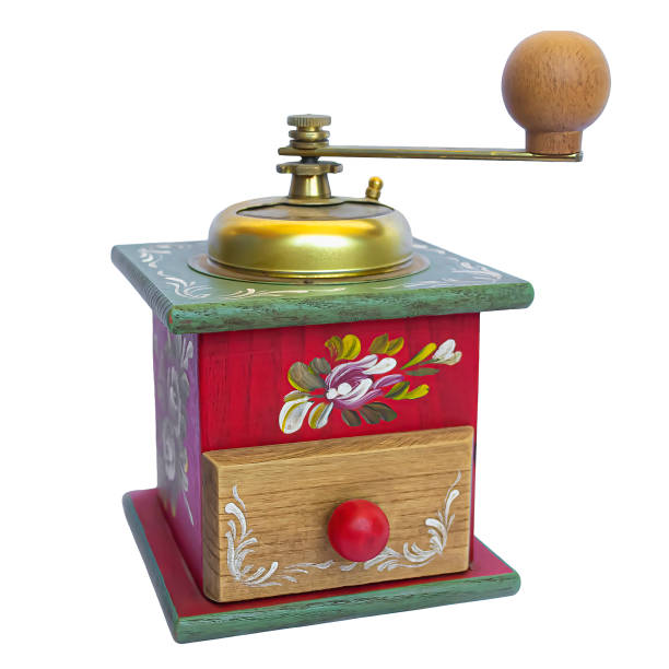 istock Homemade old coffee grinder on a white background 1452217842