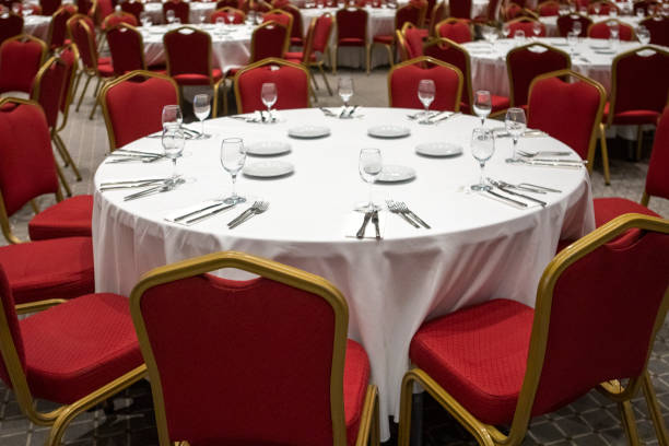 istock Tables ready for catering in the conference hall. 1452223603