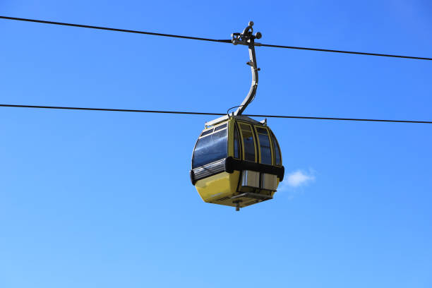 a wooden gondola of the mountain railway in tyrol