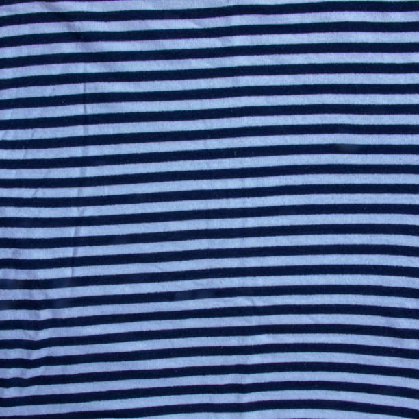 istock Nautical textile texture for background. Close up of a marine textile texture with blue and white stripes. 1452230991