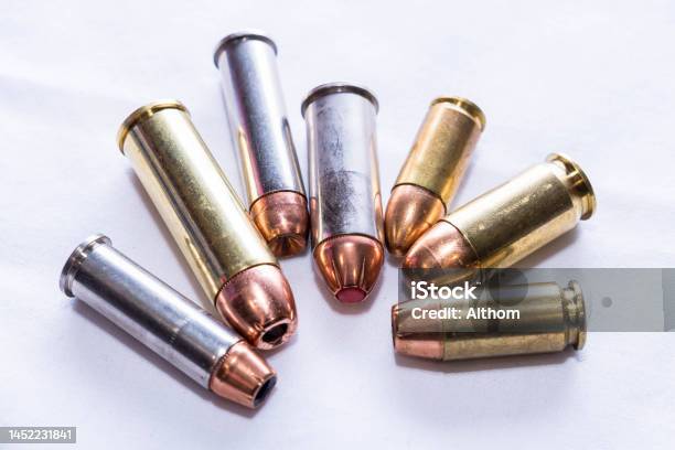 5in Bullets Different Caliber Bullets Lined Up Stock Photo - Download Image Now ...