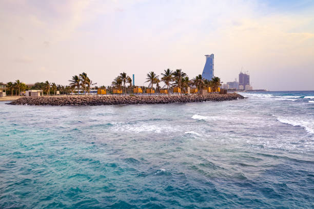 Jeddah beach Saudi Arabia - corniche View , jeddah Waterfront at sunse