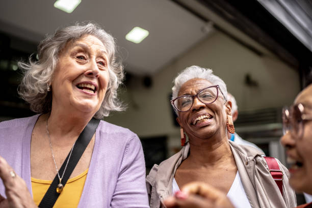 istock Senior tourists talking outdoors 1452236099