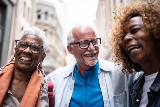 istock Senior friends talking outdoors 1452240968