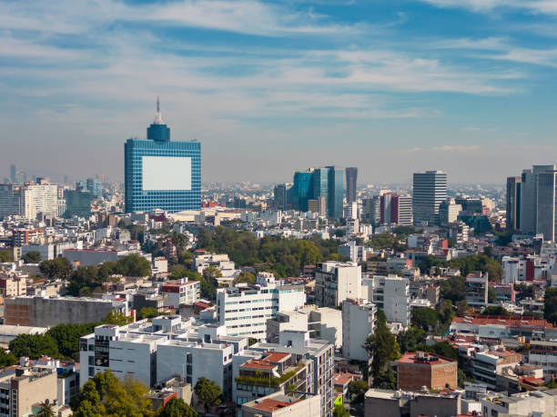 Skyline at Del Valle district, Mexico City stock photo