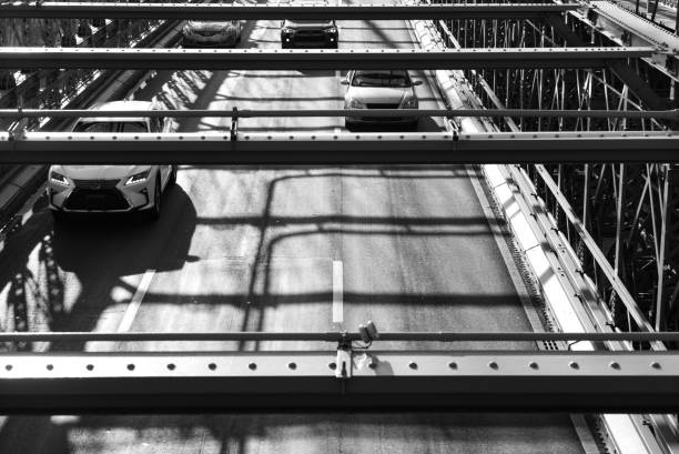 Traffic on Brooklyn Bridge in New York