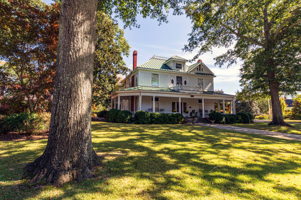 Carrollton, Georgia, USA-Oct. 20, 2022: Historic Merrell House in the South Carrollton Residential Historic District was built in 1852 in Victoria Queen Anne style.