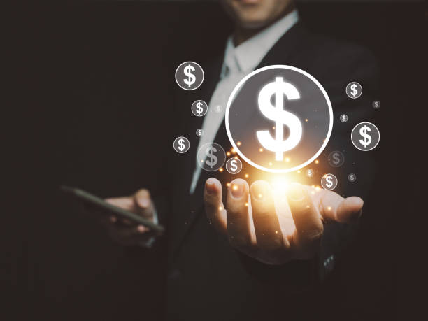 istock USD or US dollar icon on hand. Increased float of money. 1452268431