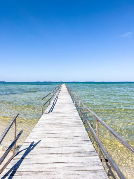 istock Pier on the sea, diminishing perspective. 1452269219