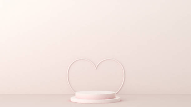istock Valentine's Day podium abstract. scene with Valentine's object and pink background, 1452271723