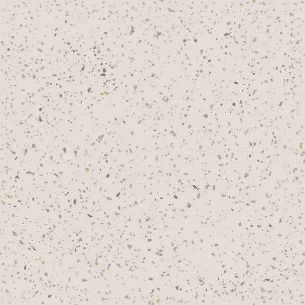 Vector illustration of Terrazzo flooring, marble chips, seamless pattern. Texture of mosaic floor with natural small stones, granite, limestone, concrete. Vector background