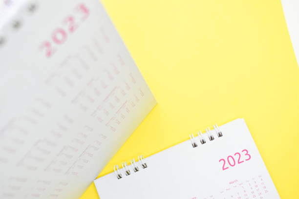 istock white calendar 2023 on yellow background 1452284899