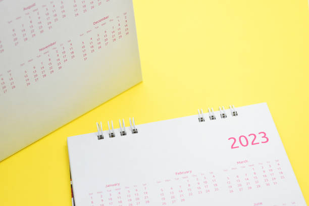 istock white calendar 2023 on yellow background 1452284901