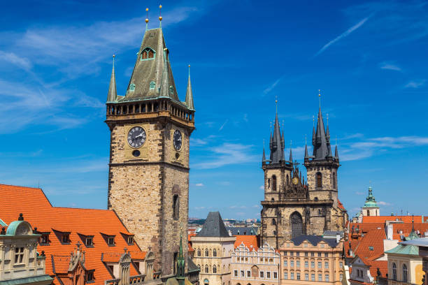 istock Panoramic aerial view of Prague 1452284915