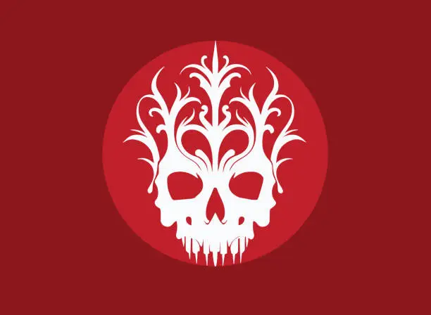 Vector illustration of Skull head logo for designs. Vector illustration