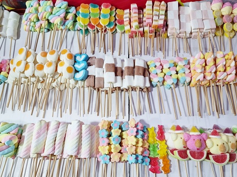 Marshmallows were skewered. to sell to tourists in the night market