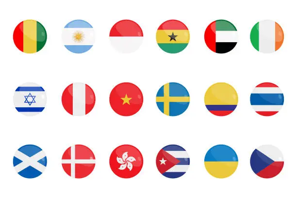 Vector illustration of Country Flags Icon Set Vector Design.