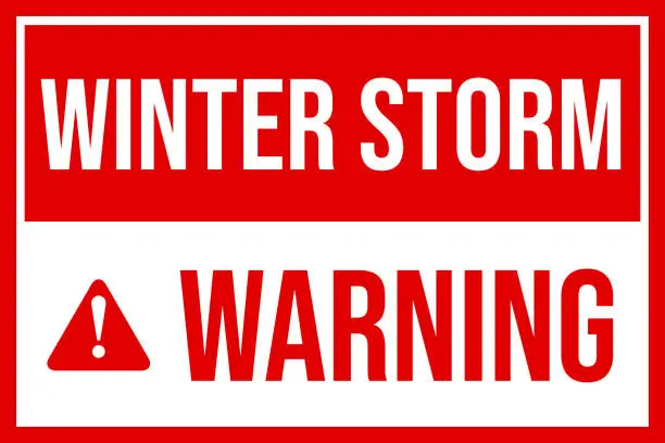 Vector illustration of Warning Winter Storm vector stock illustration