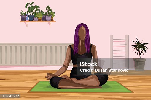 istock Yoga at home 1452311972