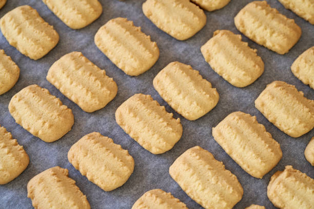 istock Homemade Christmas cookies on a baking sheet 1452314833