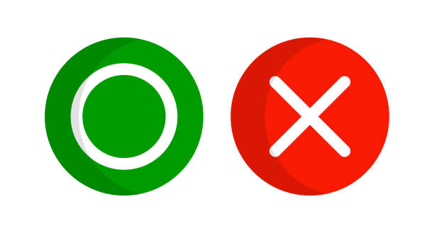 ilustrações, clipart, desenhos animados e ícones de conjunto de ícones de círculo e cruz corretos e incorretos. permitido ou proibido. vetor. - garbage checkbox green check mark