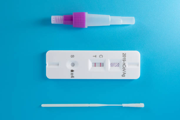 istock top view antigen tester for coronavirus with result of positive 1452316996