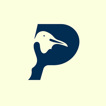 P for penguin logo Design Shape