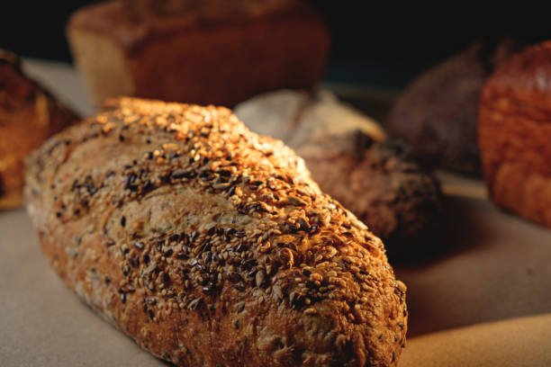 istock Multigrain sourdough bread with other craft bread in the background 1452324039