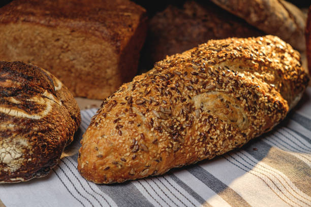 istock Multigrain sourdough bread with other craft bread in the background 1452324063