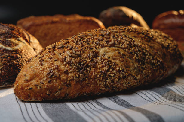 istock Multigrain sourdough bread with other craft bread in the background 1452324067