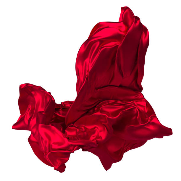istock Abstract red cloth falling. Satin fabric flying in the wind 1452325892