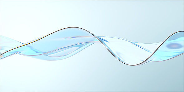 Abstract background with smooth glass waves. 3d rendering