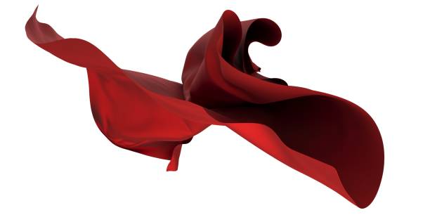 istock Abstract red cloth falling. Satin fabric flying in the wind 1452325987
