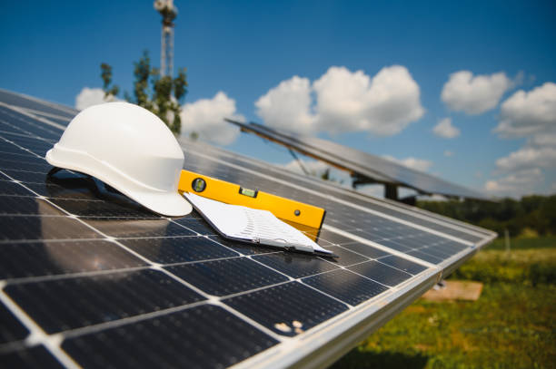 istock power solar panel on blue sky background,alternative clean green energy concept 1452327170