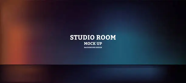 Vector illustration of Empty black studio room, used as background for display your products