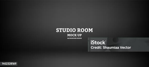 Empty Black Studio Room Used As Background For Display Your Products