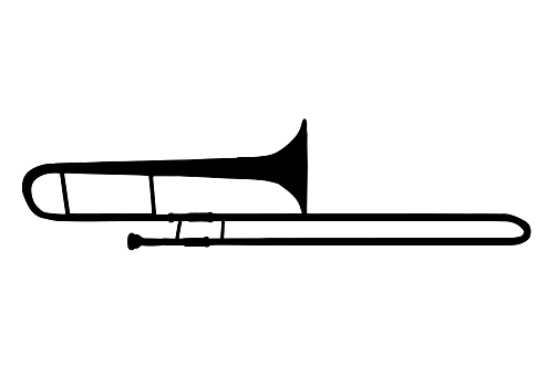 Simple and fashionable trombone silhouette illustration