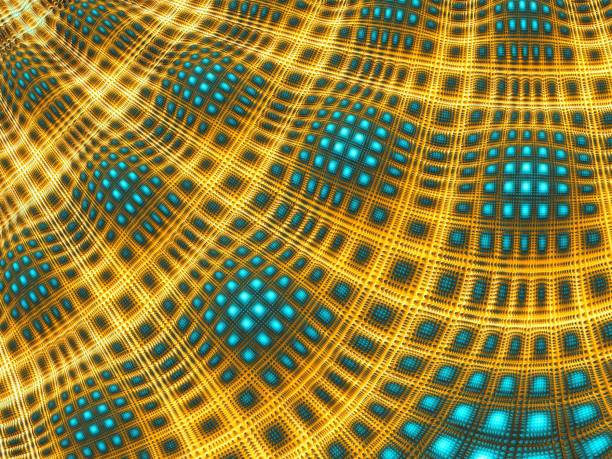 istock Multicolored abstract background. Yellow and blue parts. 3d illustration, 3d rendering 1452331798