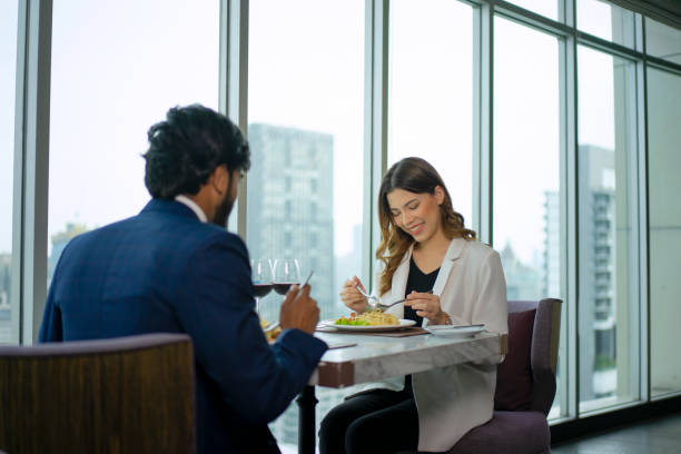 istock Couple have dinner for valentine celebration. 1452332135