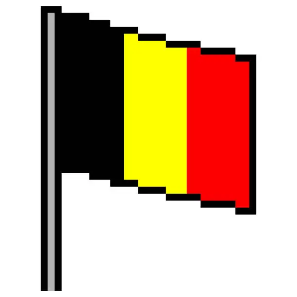 Vector illustration of Belgium flag pixel art. Vector illustration