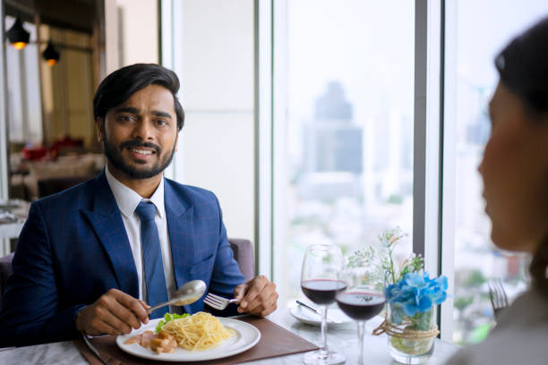 istock Couple have dinner for valentine celebration. 1452333480