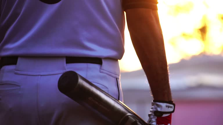 Footage Slow Motion: Baseball player at bat wide