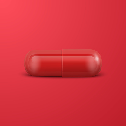 Uront Capsule Vector 3d Realistic Red Pharmaceutical Medical Pill Capsule Tablet On ...