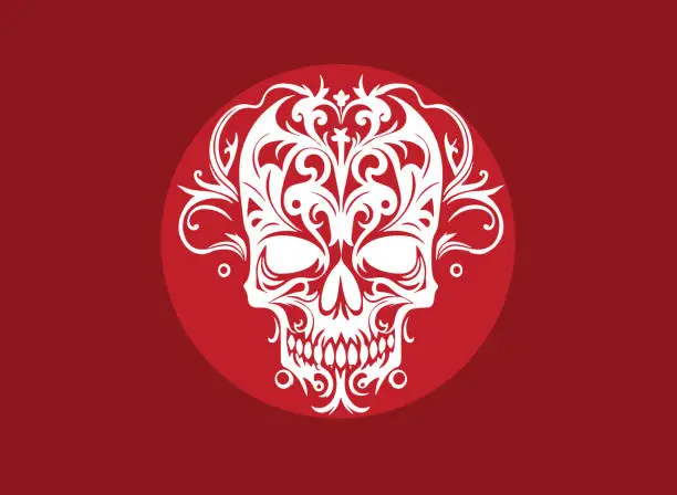 Vector illustration of Skull head logo. Vector illustration
