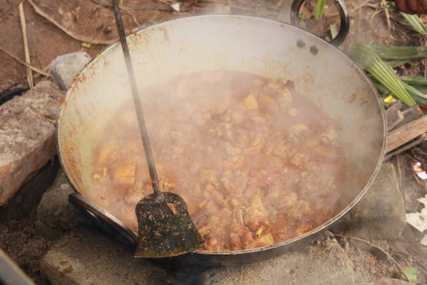 istock Frying Pan with Chicken Curry - Street food 1452351389