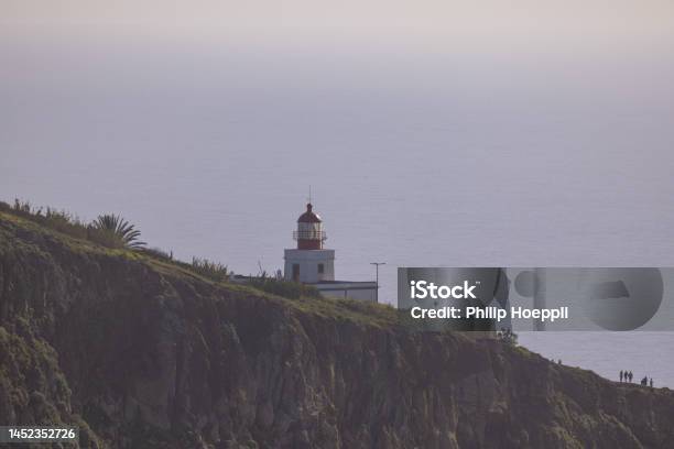 Amazing Lighthouse On A High Cliff On The Madeira Coast In Portugal Stock Photo - Download Image Now