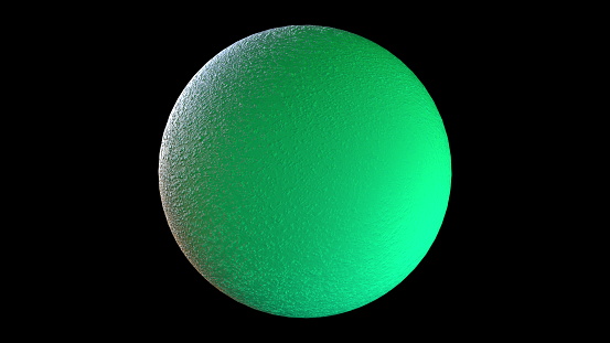 Aquamarine sphere. Computer generated 3d render
