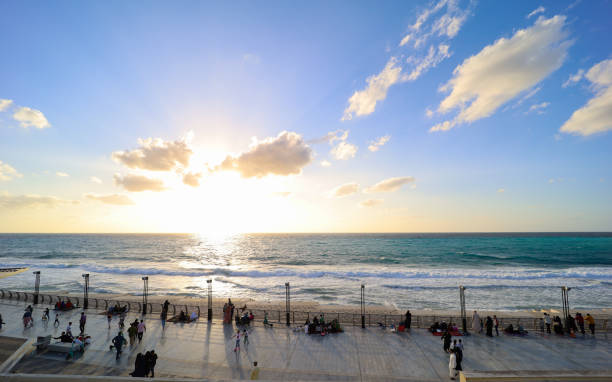Jeddah Art Promenade. Jeddah City Beach , Saudi Arabia Jeddah , Saudi Arabia Dec 23 2022 - Jeddah Art Promenade - City Beach waterfront at sunset saudi arabia jeddah landscape stock pictures, royalty-free photos & images