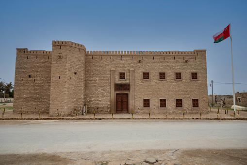 External view of Mirbat fort close to \nSalalah in southern Oman which was the scene of a famous battle on 9 July 1972 where the British Special Air Service supported Omani government